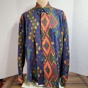 Salty Dog Gant Imperial Poplin LS Full Button Western Shirt Multicolor - Large